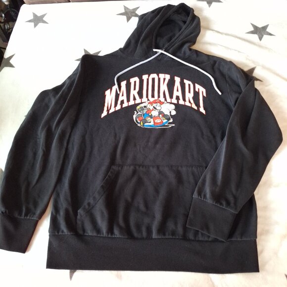 Super Nintendo Super Mario‎ Kart Hooded Mens Size Medium Sweatshirt Pullover - Picture 1 of 10